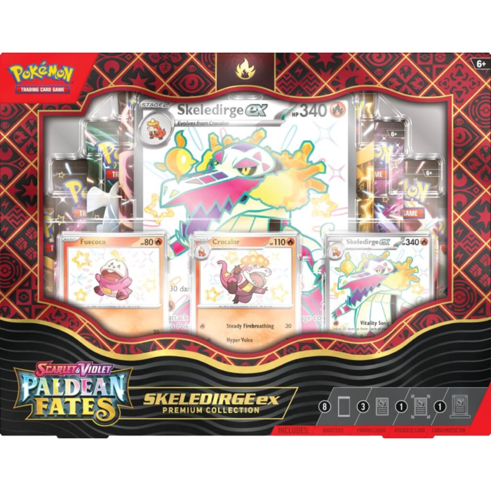 Pokemon - Scarlet & Violet 4.5 Paldean Fates Shiny Skeledirge ex Premium Collection Box Set